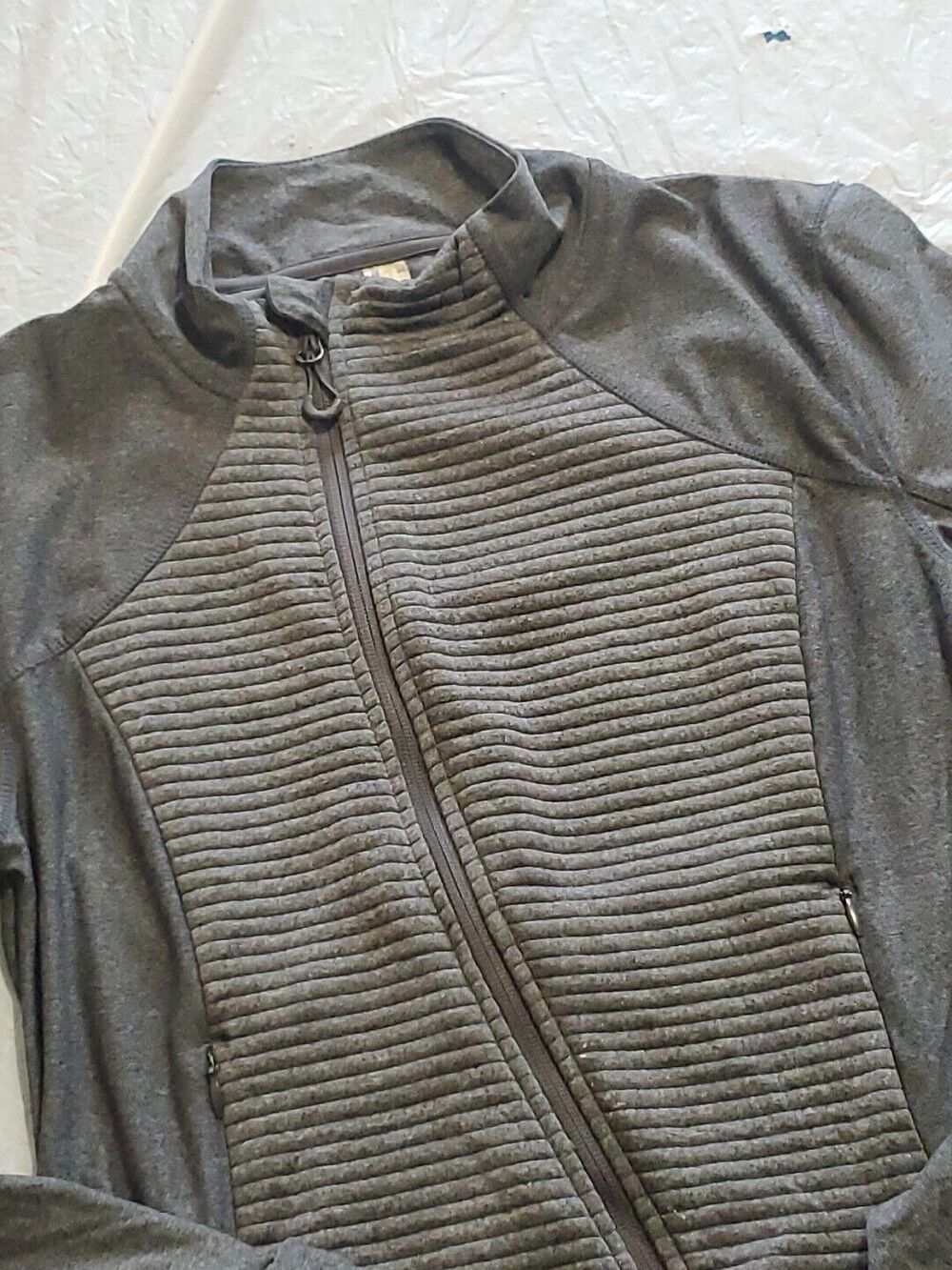 Mondetta Meduim Jacket Lightweight Zipoed Gray Textured Pockets Womens - Picture 4 of 16